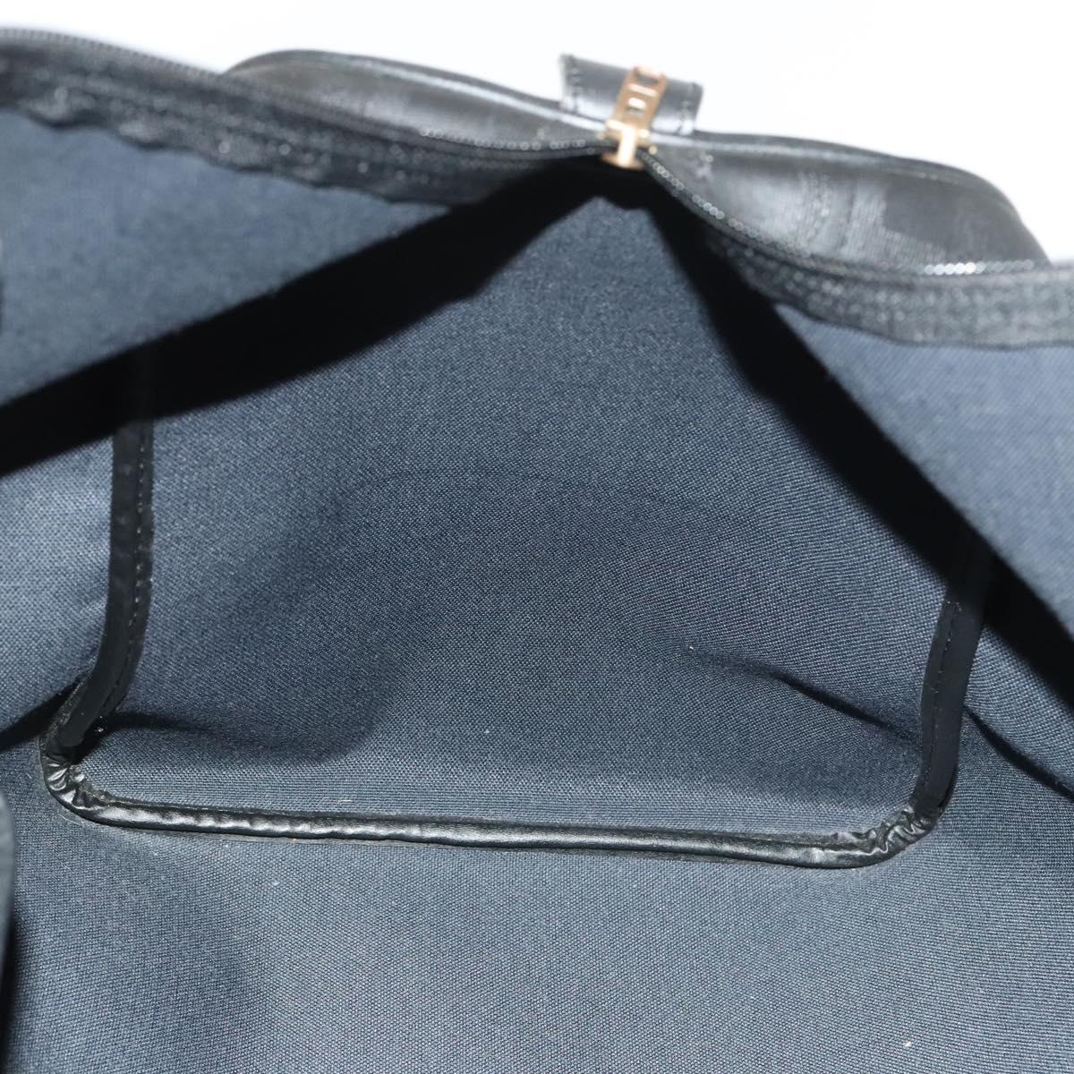Christian Dior Trotter Canvas Boston Bag Black Gold Auth SW984