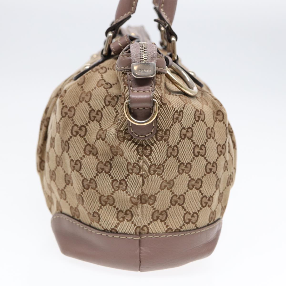 GUCCI GG Canvas Hand Bag 2way Beige Gold Auth tb1123