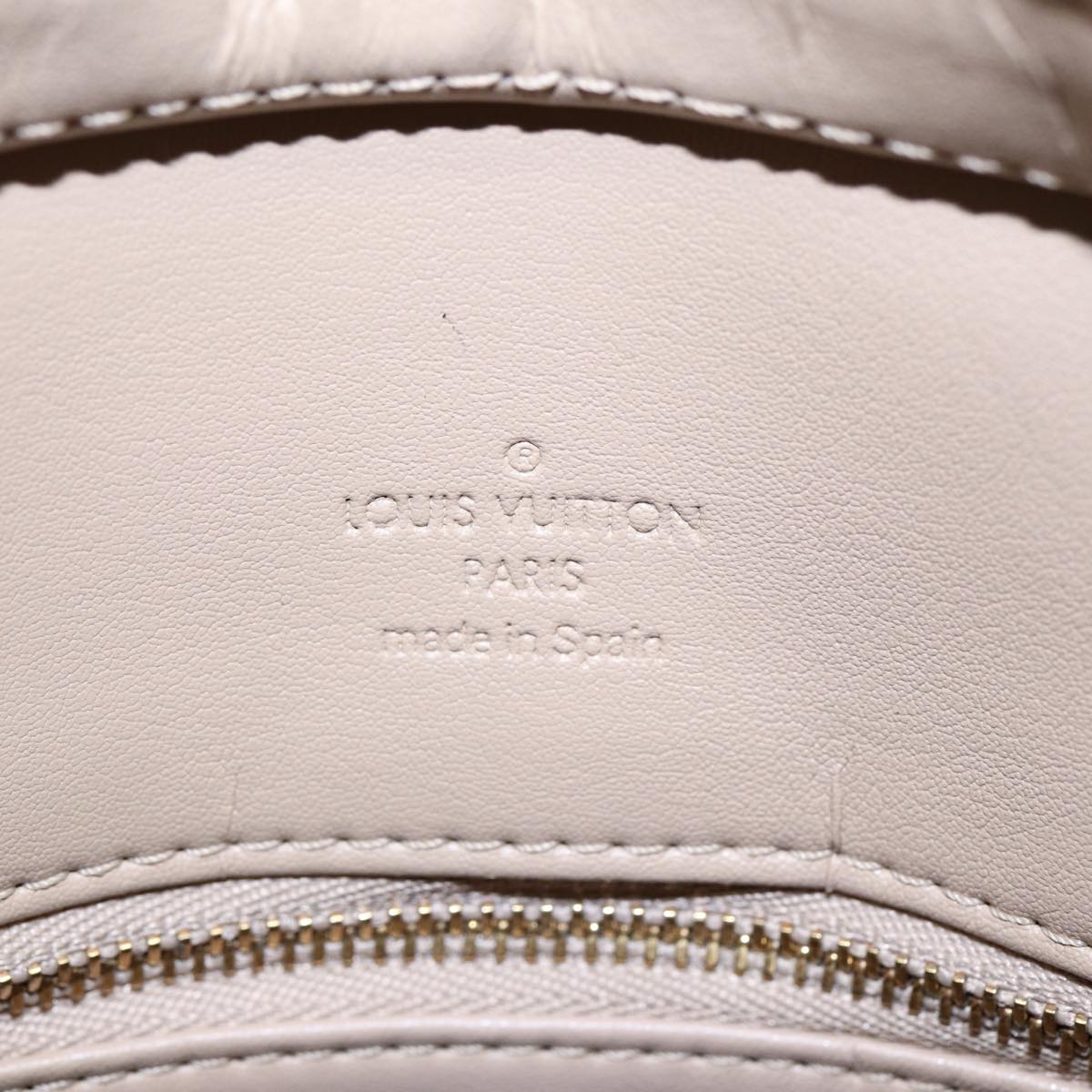 LOUIS VUITTON Monogram Vernis Houston Hand Bag Beige M91004 LV Auth tb1136