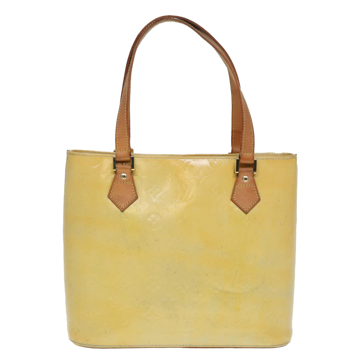 LOUIS VUITTON Monogram Vernis Houston Hand Bag Gris M91053 LV Auth tb1146