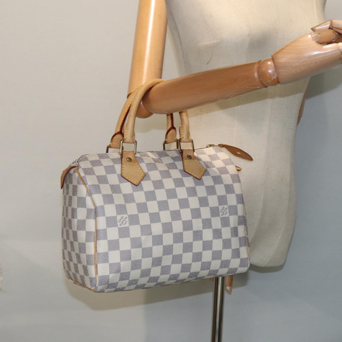 LOUIS VUITTON Damier Azur Speedy 25 Hand Bag N41534 LV Auth tb1153