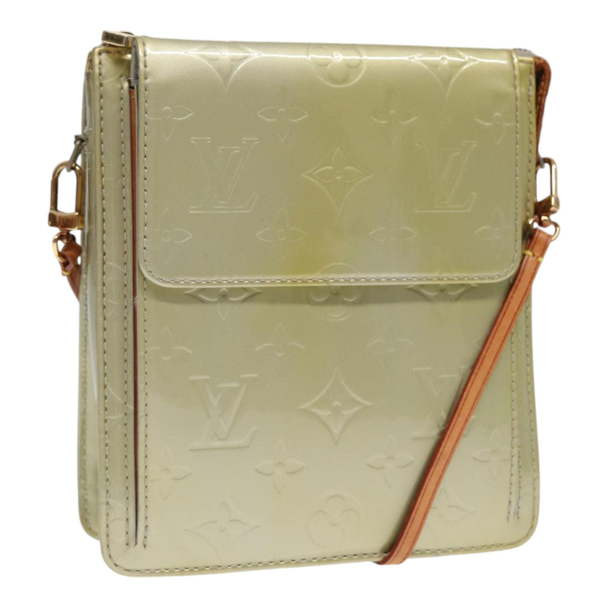 LOUIS VUITTON Monogram Vernis Motto Accessory Pouch Gris M91030 LV Auth tb1170