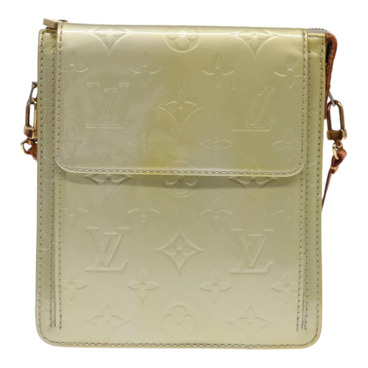 LOUIS VUITTON Monogram Vernis Motto Accessory Pouch Gris M91030 LV Auth tb1170