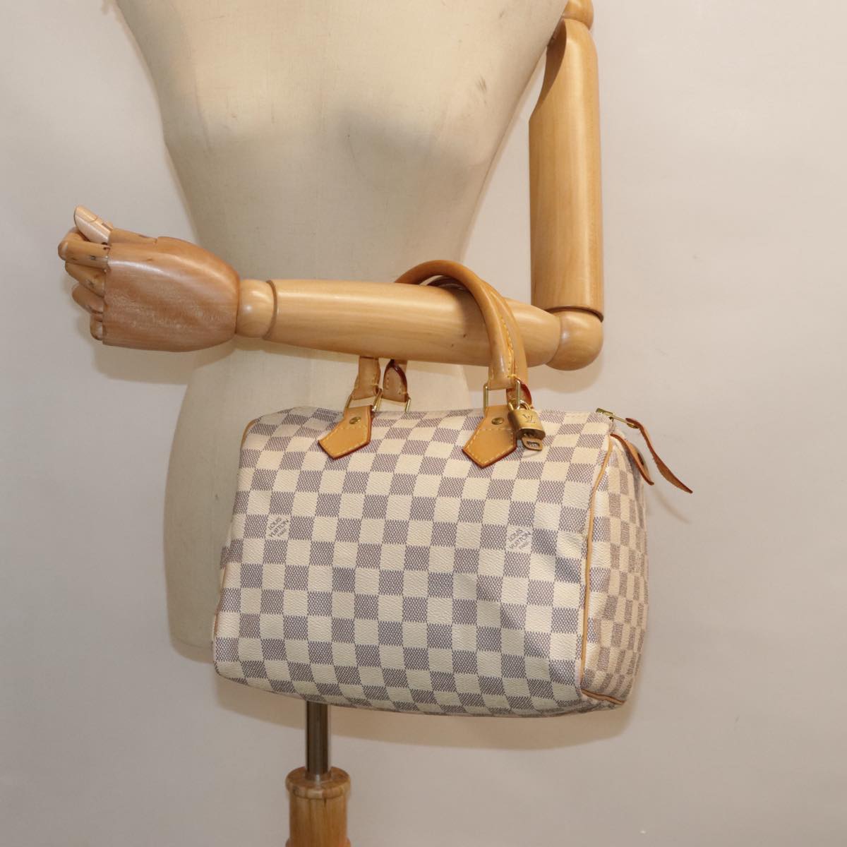 LOUIS VUITTON Damier Azur Speedy 25 Hand Bag N41534 LV Auth tb1229