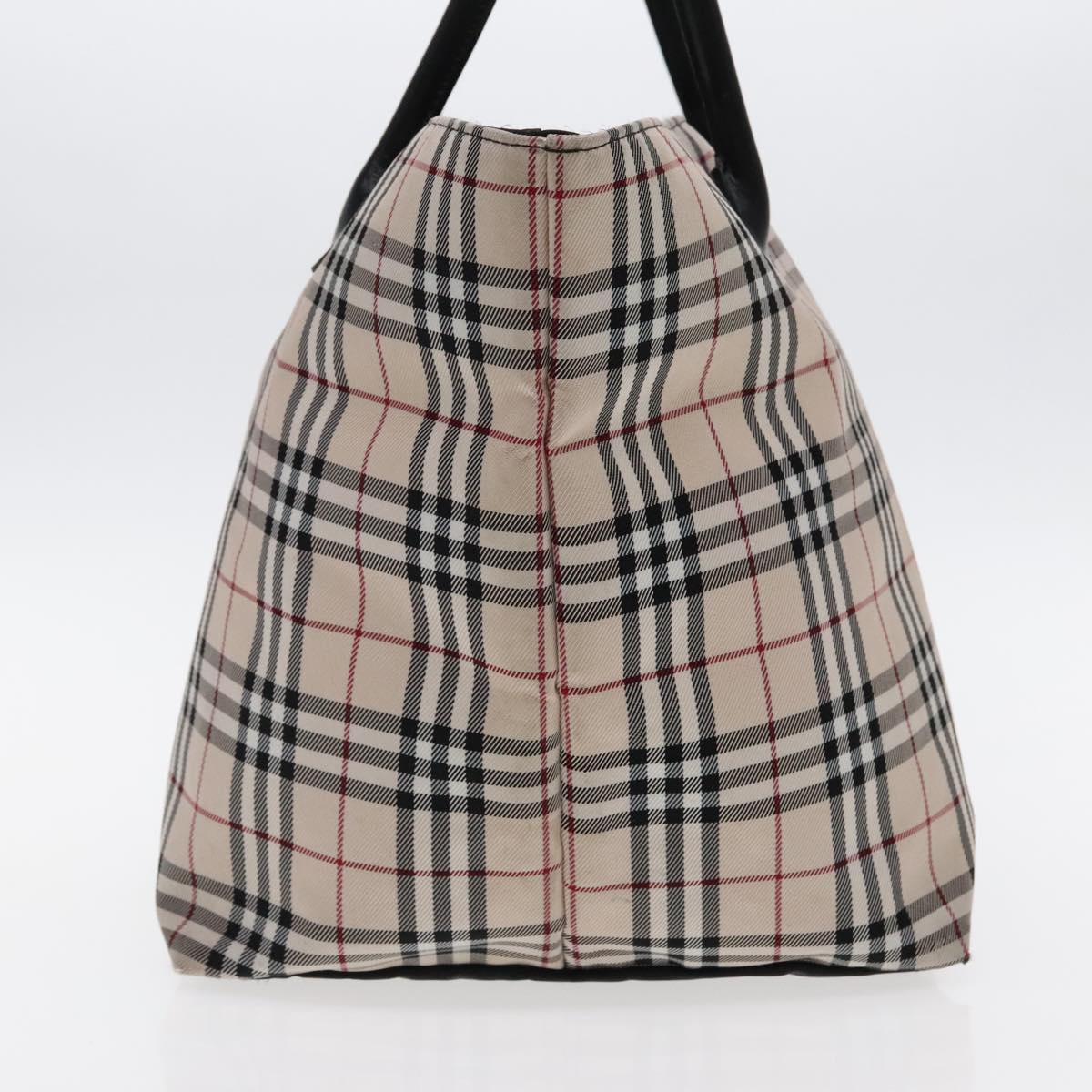 BURBERRY Nova Check Blue Label Tote Bag Nylon Beige Auth tb1239