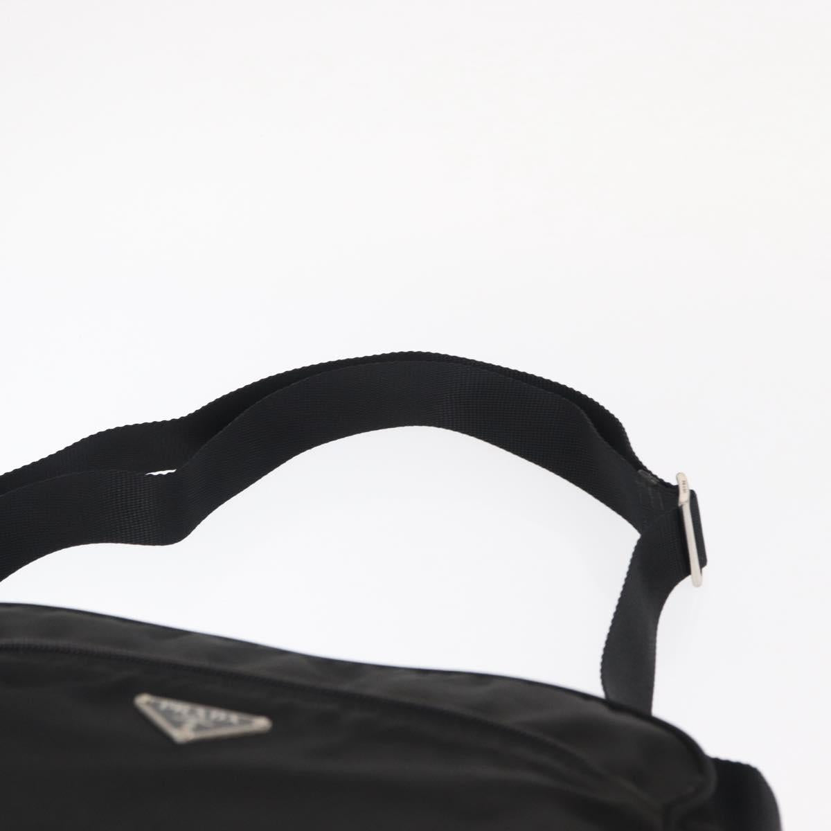 PRADA Shoulder Bag Nylon Black Silver Auth tb1252