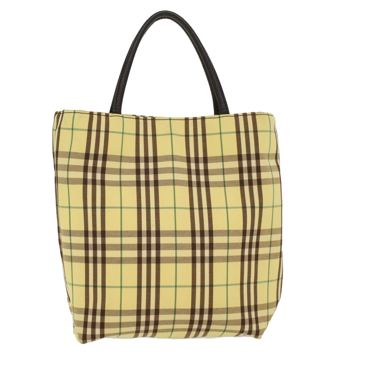 BURBERRY Nova Check Hand Bag Nylon Yellow Auth tb684