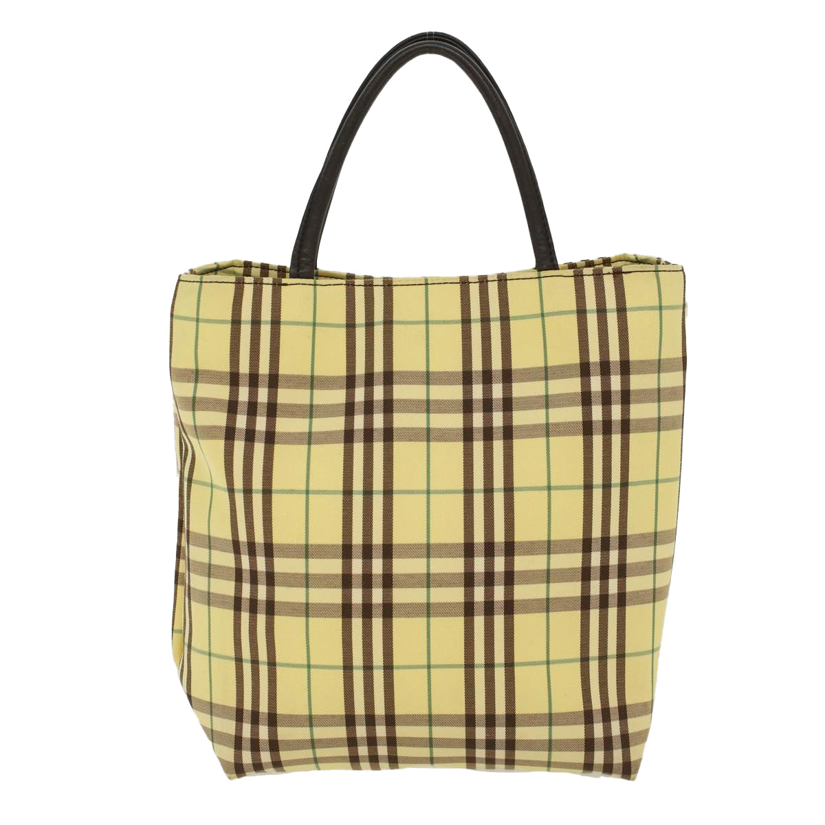 BURBERRY Nova Check Hand Bag Nylon Yellow Auth tb684