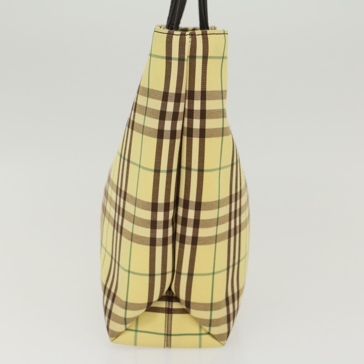 BURBERRY Nova Check Hand Bag Nylon Yellow Auth tb684