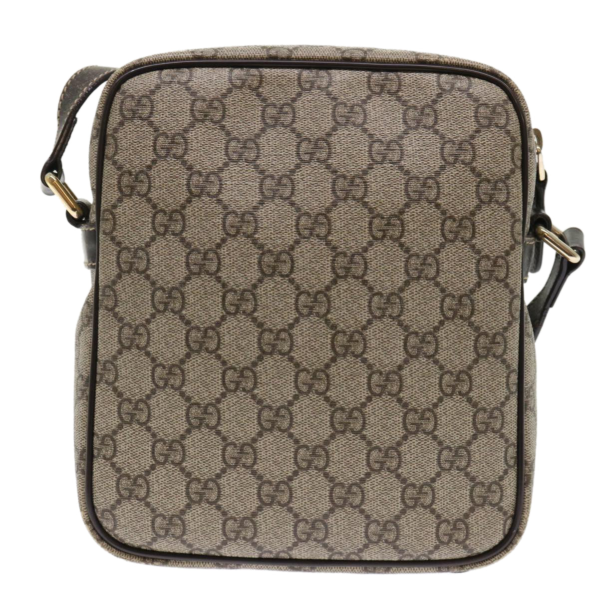 GUCCI GG Canvas Shoulder Bag PVC Leather Beige 233268 Auth tb745