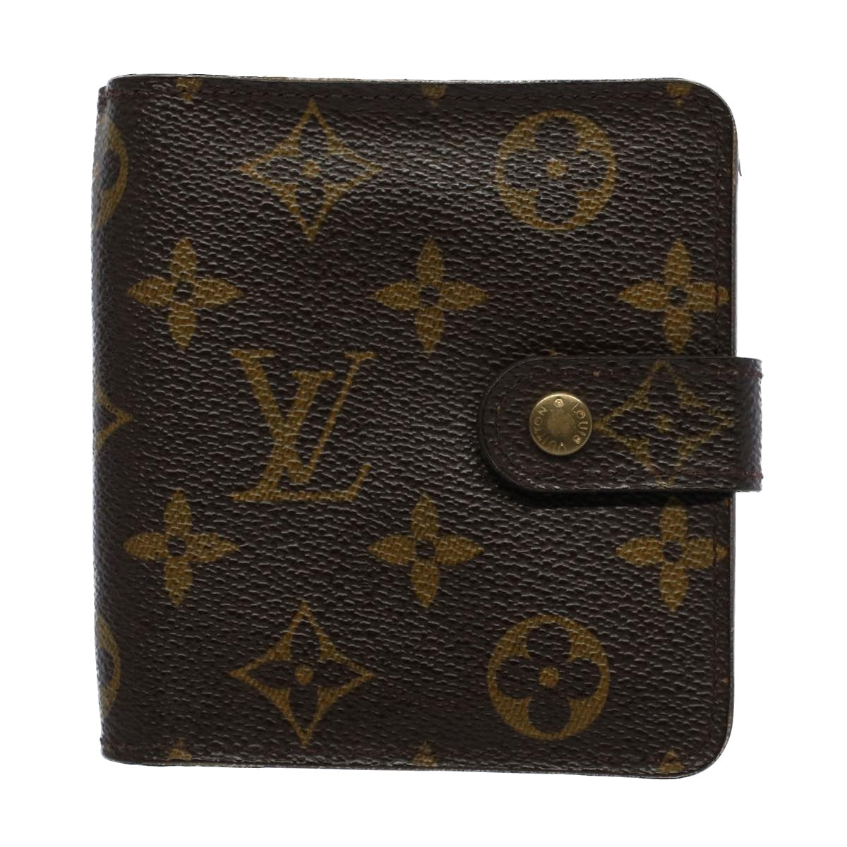 LOUIS VUITTON Monogram Compact Zip Wallet M61667 LV Auth tb877