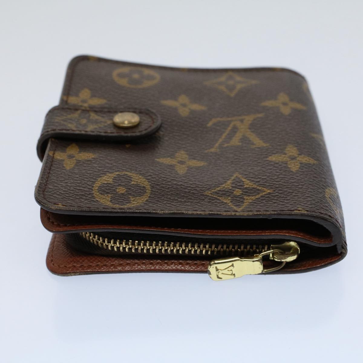 LOUIS VUITTON Monogram Compact Zip Wallet M61667 LV Auth tb877