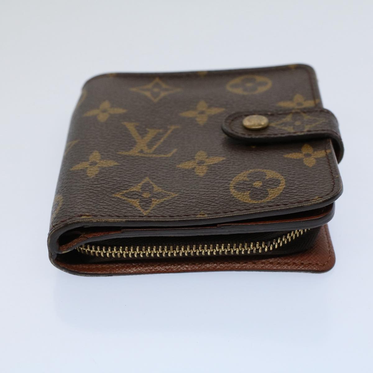 LOUIS VUITTON Monogram Compact Zip Wallet M61667 LV Auth tb877