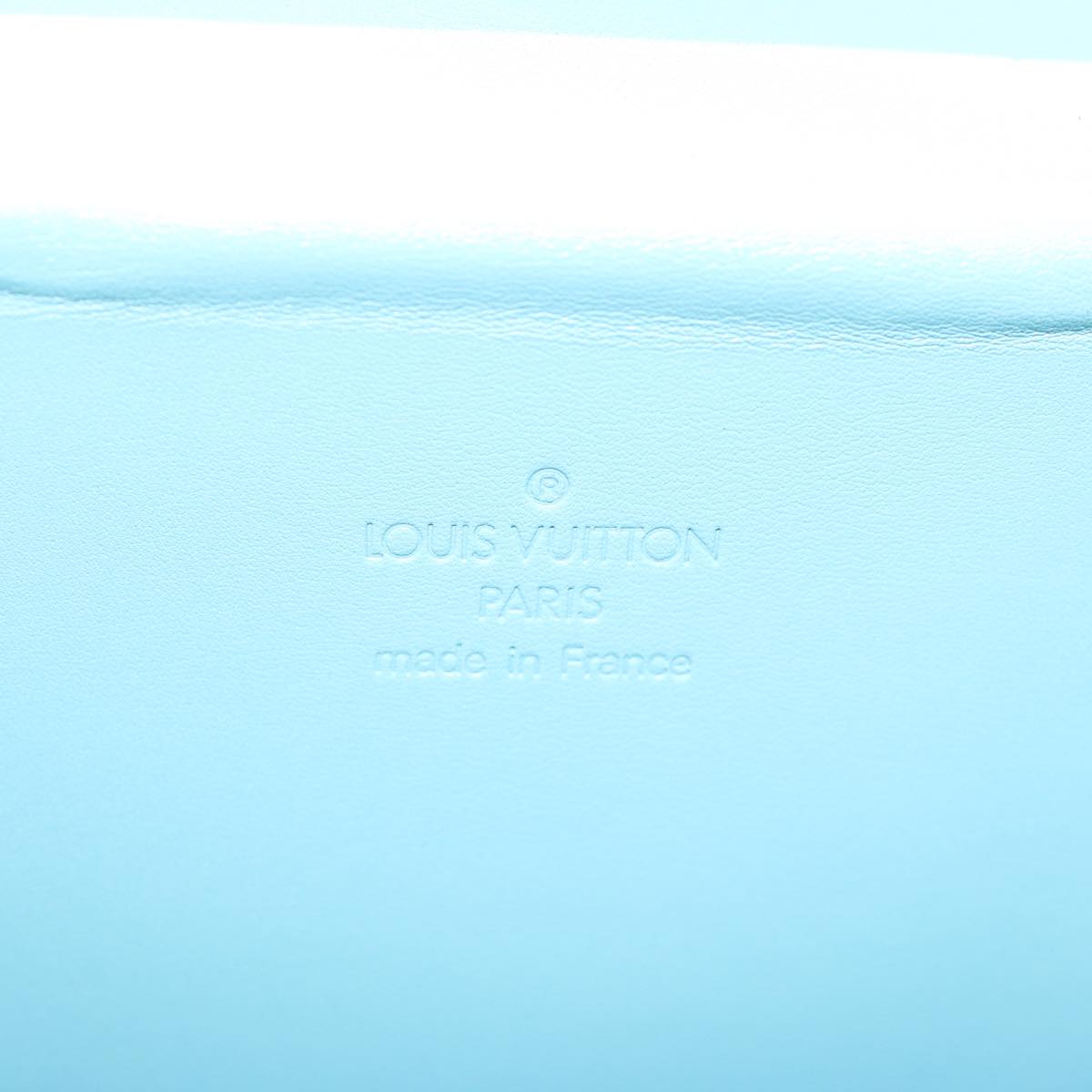 LOUIS VUITTON Monogram Vernis Bleecker Pouch Baby Blue M91003 LV Auth tb940