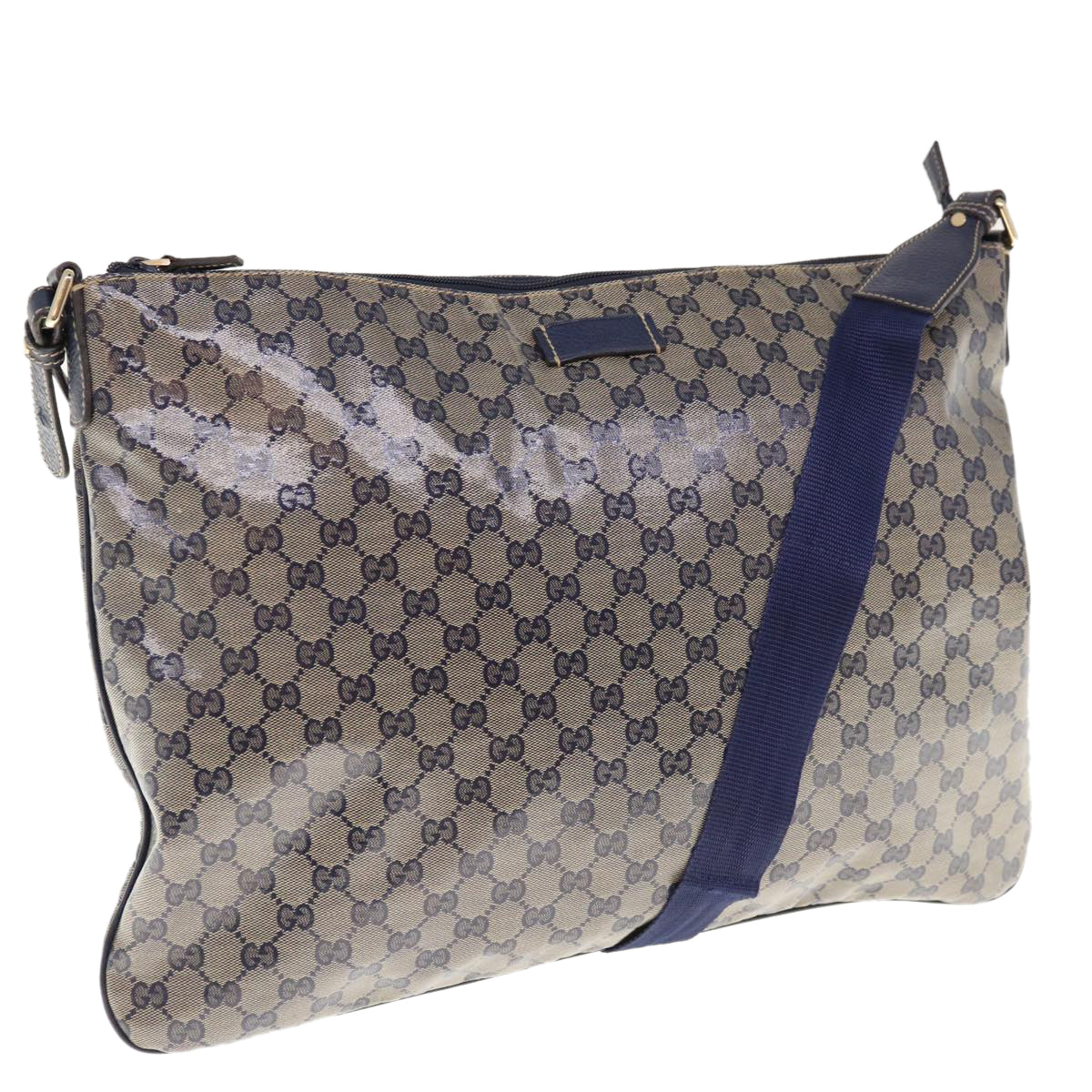 GUCCI GG Crystal Shoulder Bag Navy 278301 Auth tb995