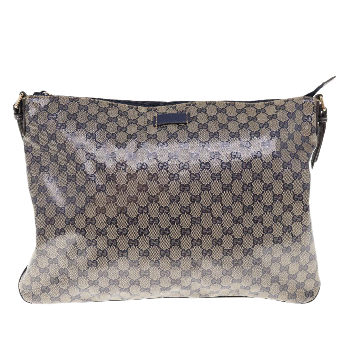 GUCCI GG Crystal Shoulder Bag Navy 278301 Auth tb995