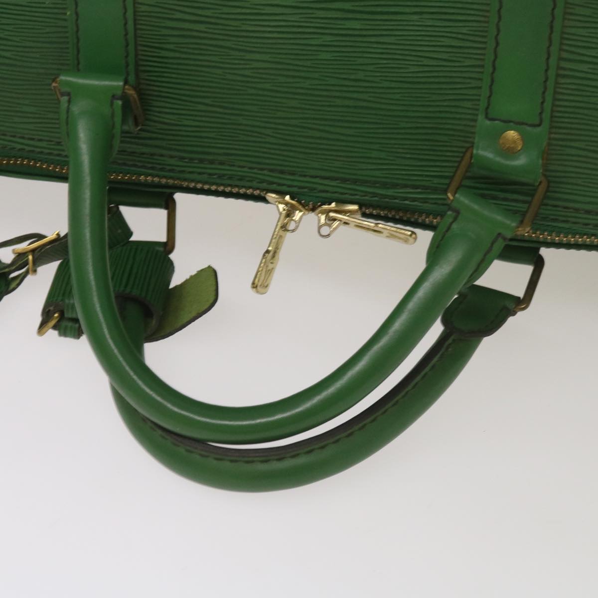 LOUIS VUITTON Epi Keepall 60 Boston Bag Green M42944 LV Auth tb996