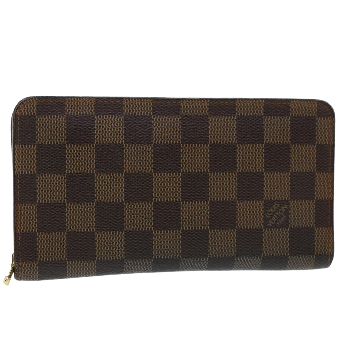 LOUIS VUITTON Damier Ebene Porte Monnaie Zip Long Wallet N61728 LV Auth th3795