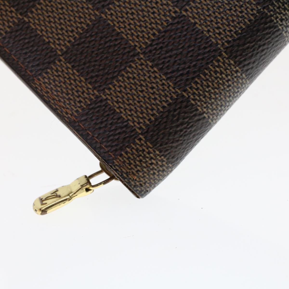 LOUIS VUITTON Damier Ebene Porte Monnaie Zip Long Wallet N61728 LV Auth th3795