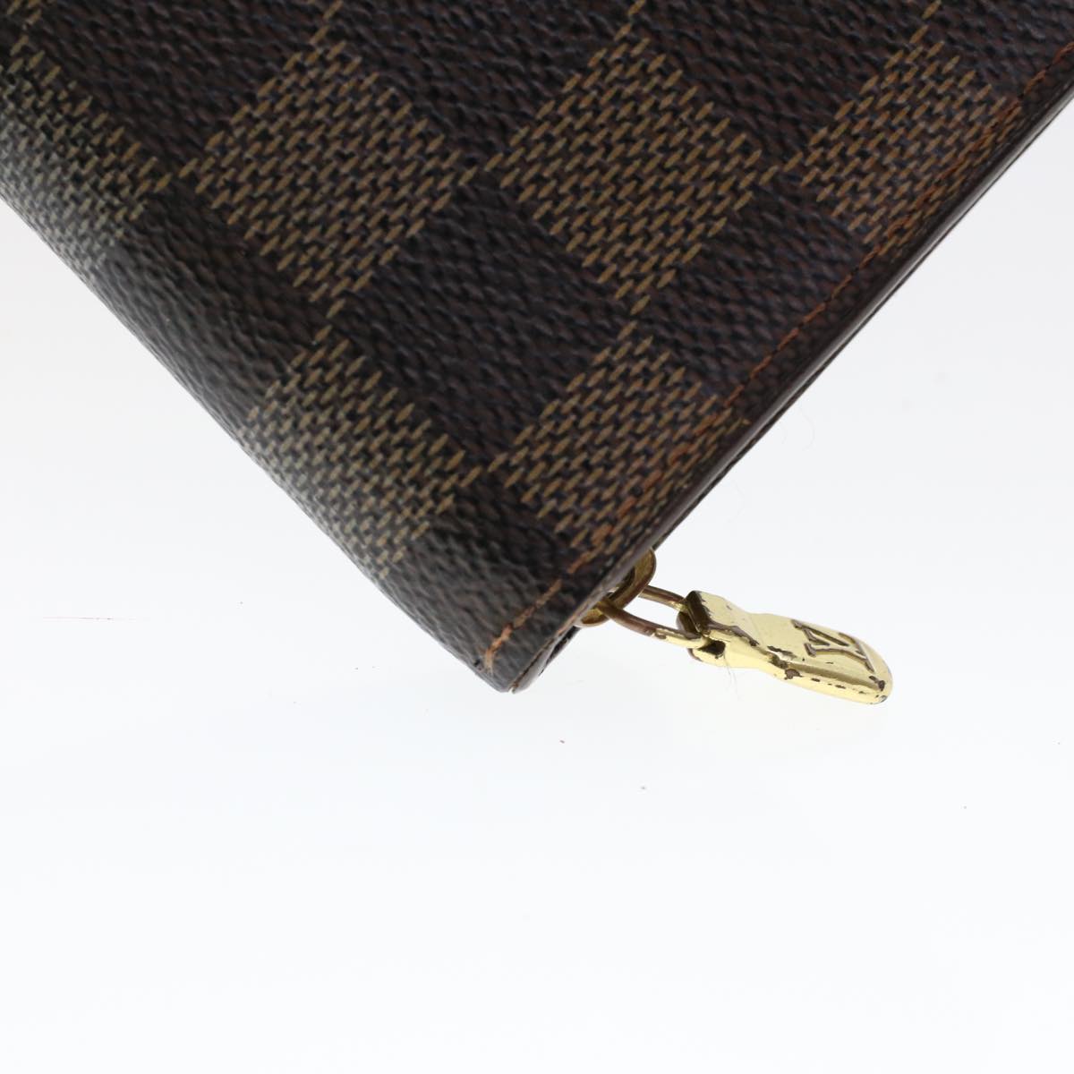 LOUIS VUITTON Damier Ebene Porte Monnaie Zip Long Wallet N61728 LV Auth th3795