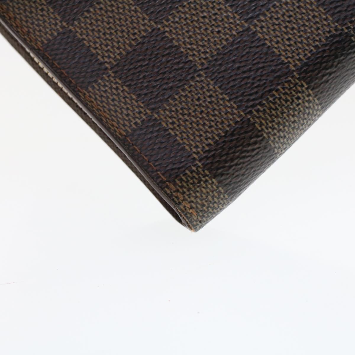 LOUIS VUITTON Damier Ebene Porte Monnaie Zip Long Wallet N61728 LV Auth th3795