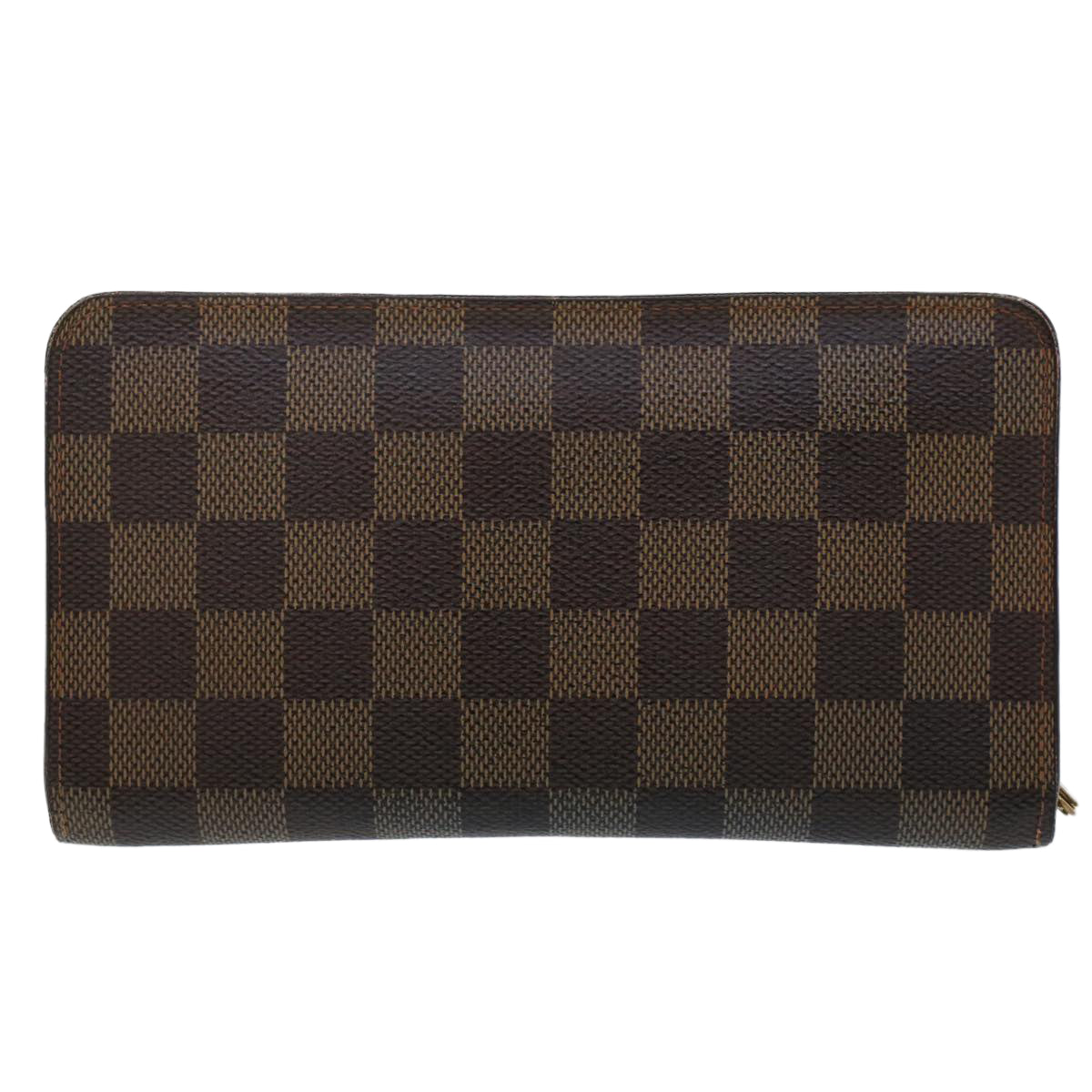 LOUIS VUITTON Damier Ebene Porte Monnaie Zip Long Wallet N61728 LV Auth th3795