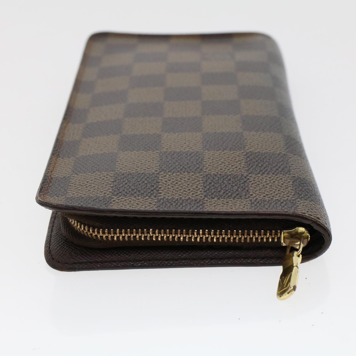 LOUIS VUITTON Damier Ebene Porte Monnaie Zip Long Wallet N61728 LV Auth th3795