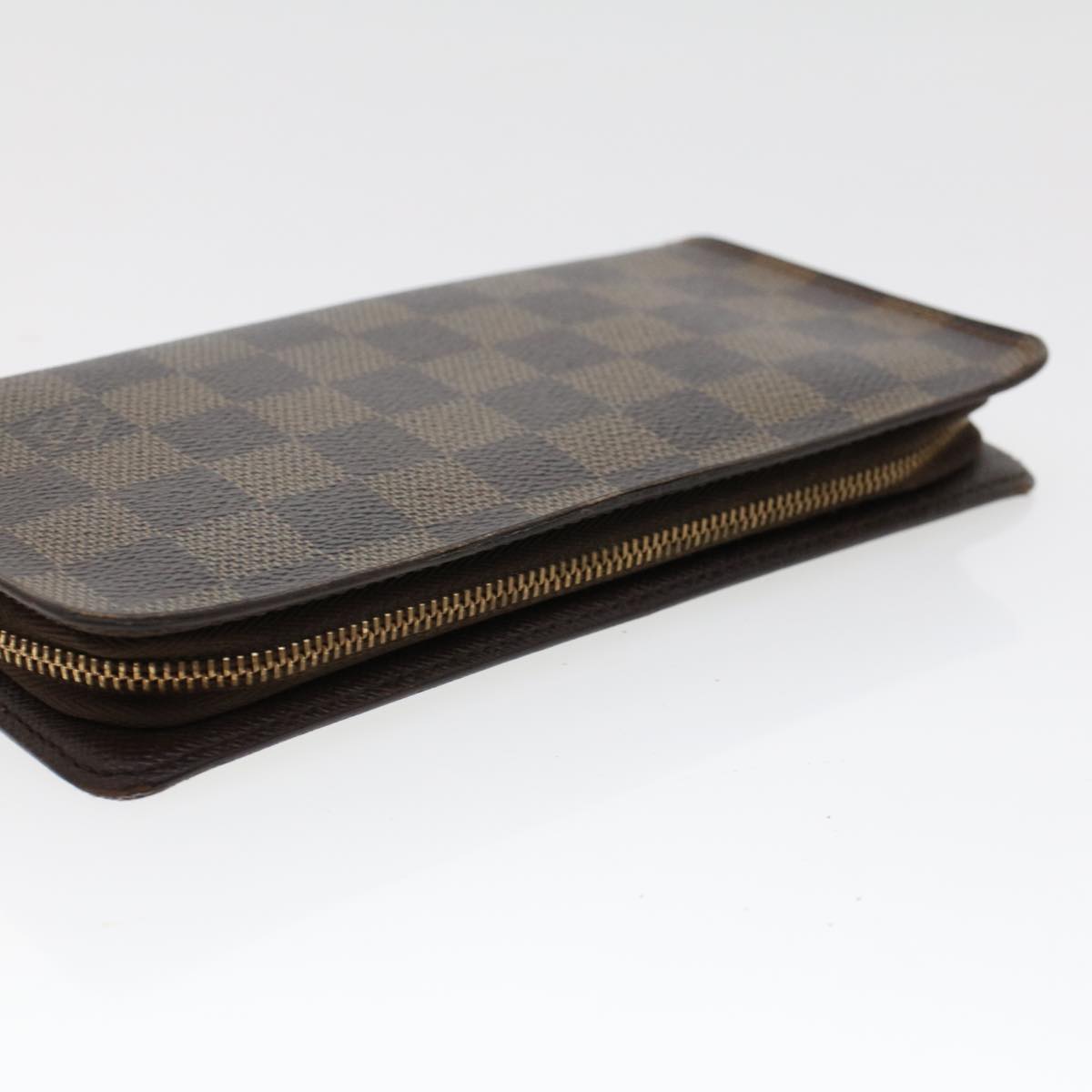 LOUIS VUITTON Damier Ebene Porte Monnaie Zip Long Wallet N61728 LV Auth th3795