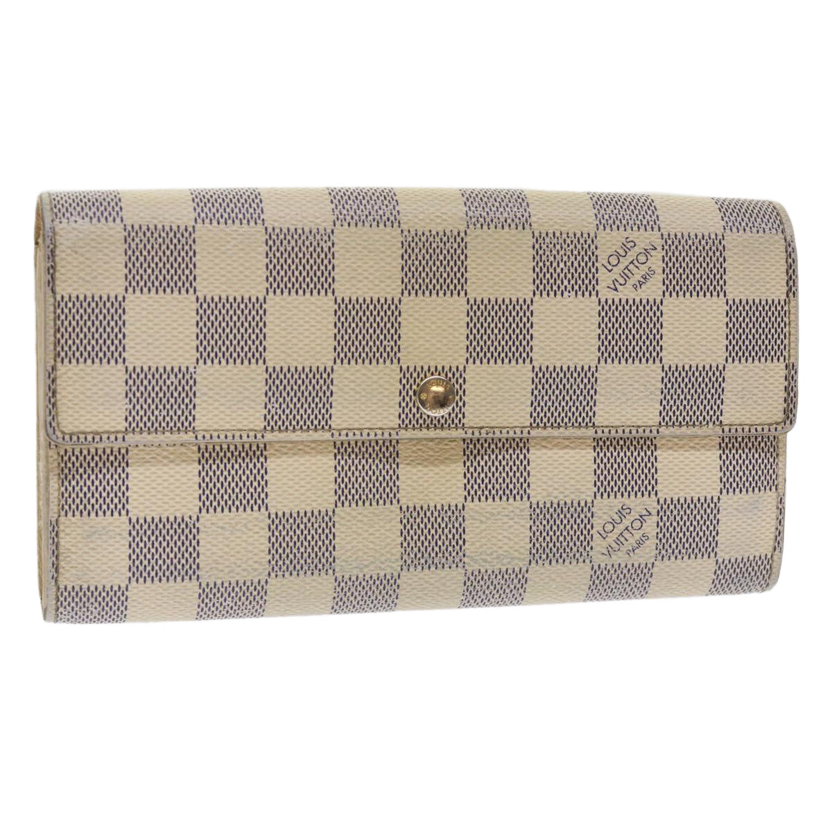 LOUIS VUITTON Damier Azur Portefeuille Sarah Long Wallet N63208 LV Auth th3815