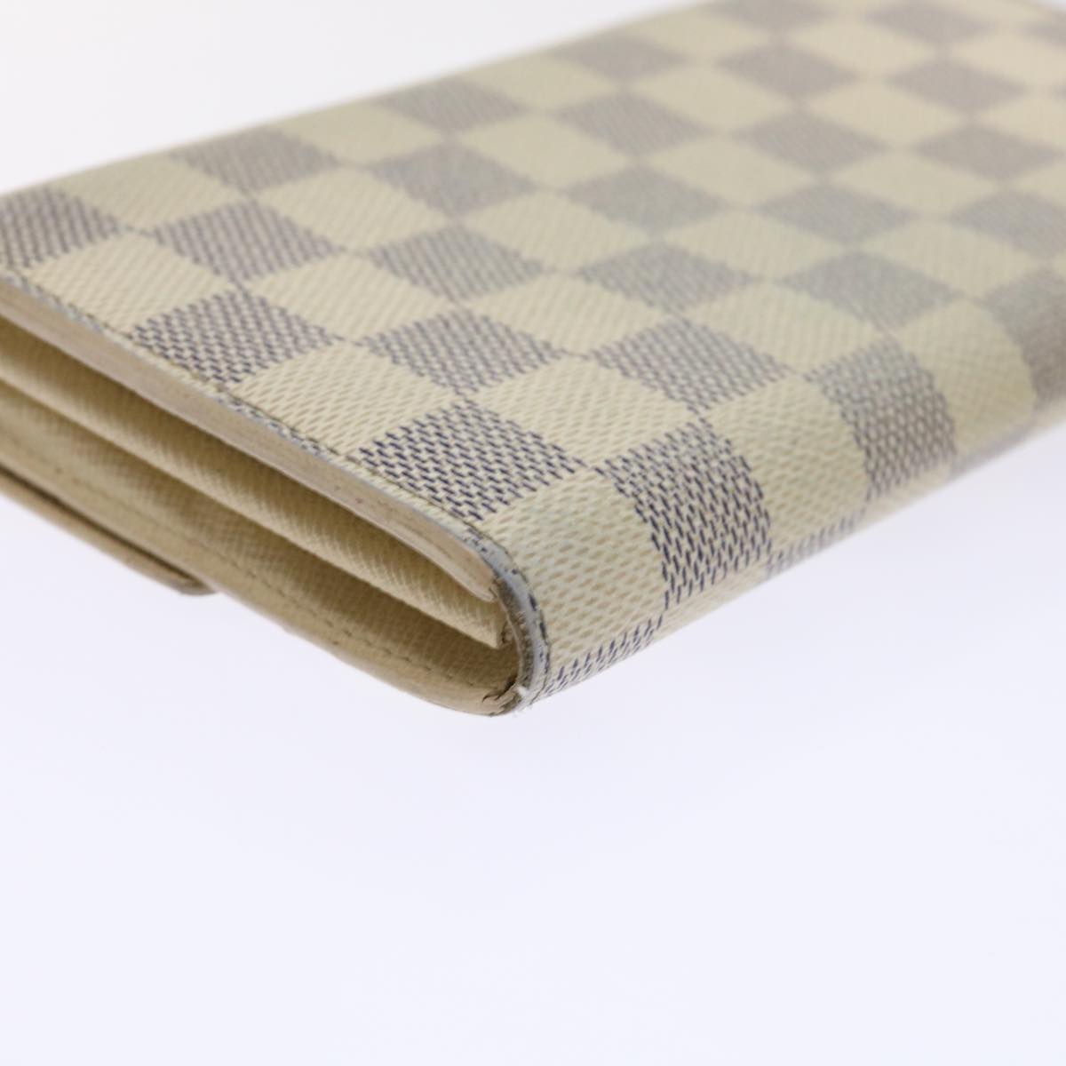 LOUIS VUITTON Damier Azur Portefeuille Sarah Long Wallet N63208 LV Auth th3815