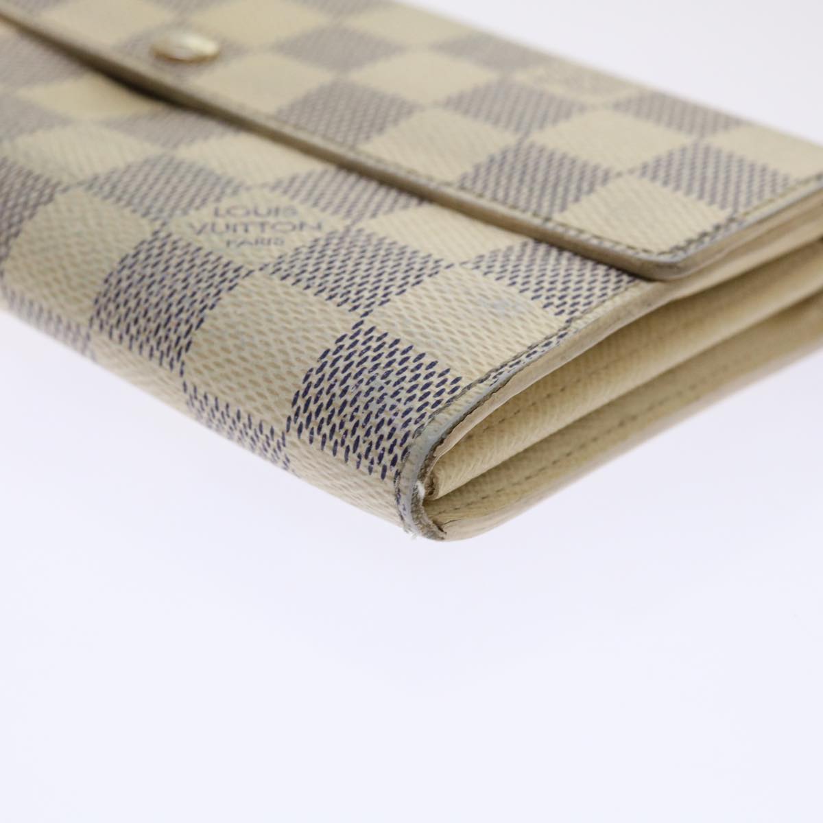 LOUIS VUITTON Damier Azur Portefeuille Sarah Long Wallet N63208 LV Auth th3815