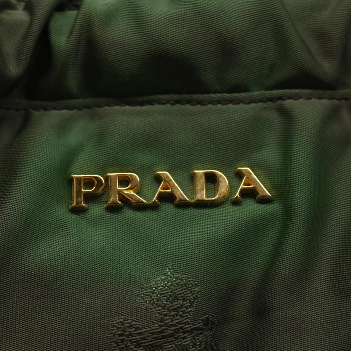 PRADA Tote Bag Nylon Khaki Auth th3978