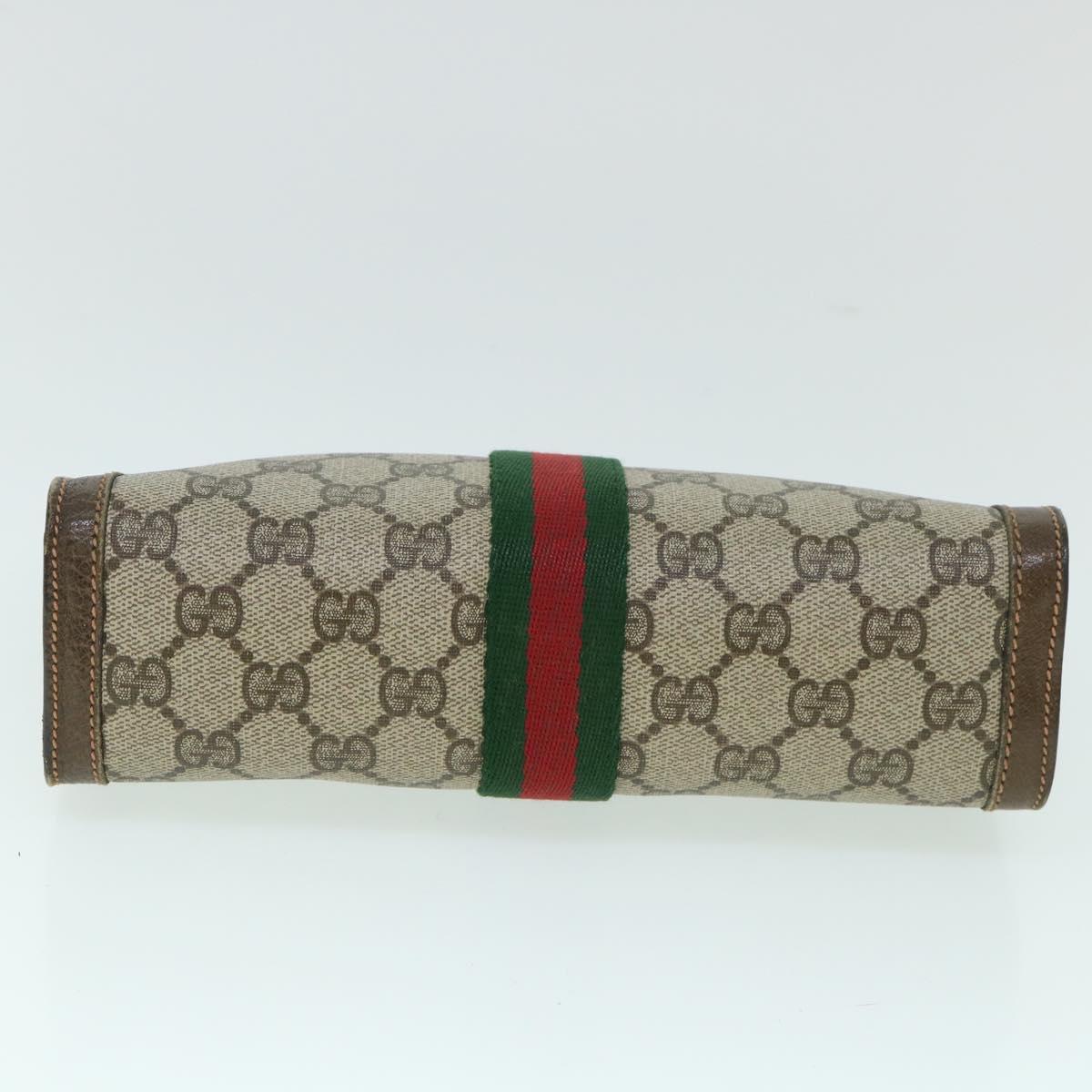 GUCCI GG Canvas Web Sherry Line Clutch Bag Beige Red Green 89 01 001 Auth th3990