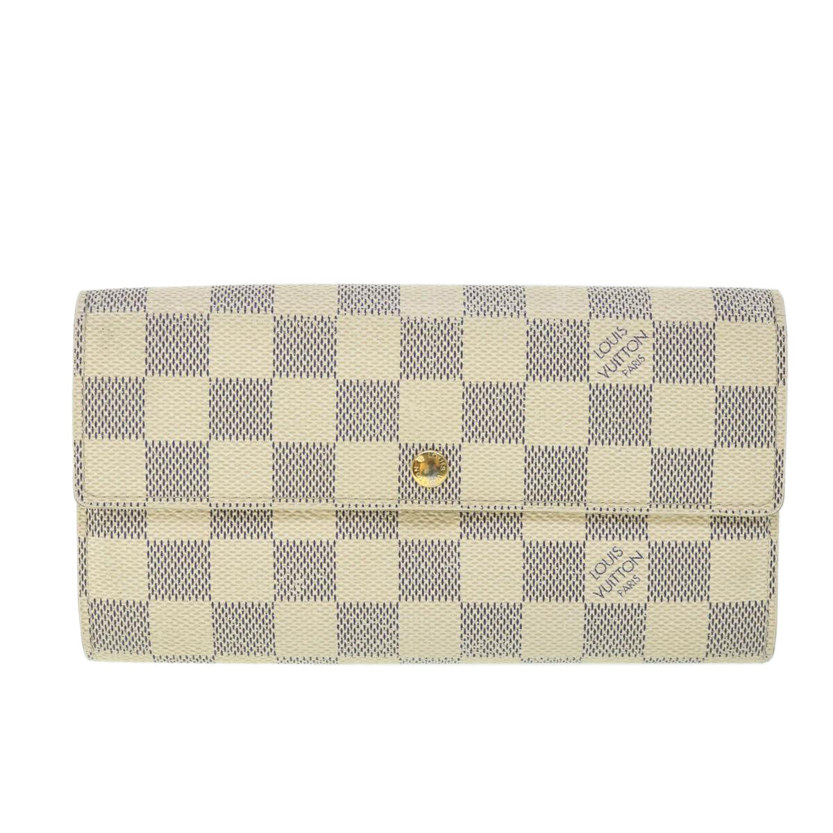 LOUIS VUITTON Damier Azur Portefeuille Sarah Long Wallet N63208 LV Auth th4009