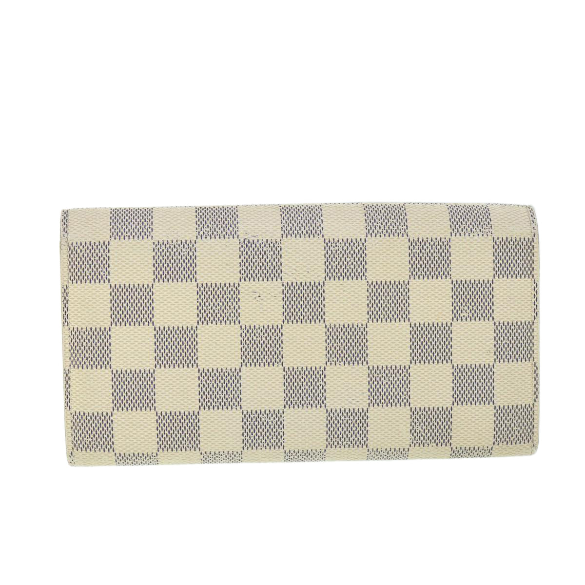 LOUIS VUITTON Damier Azur Portefeuille Sarah Long Wallet N63208 LV Auth th4009