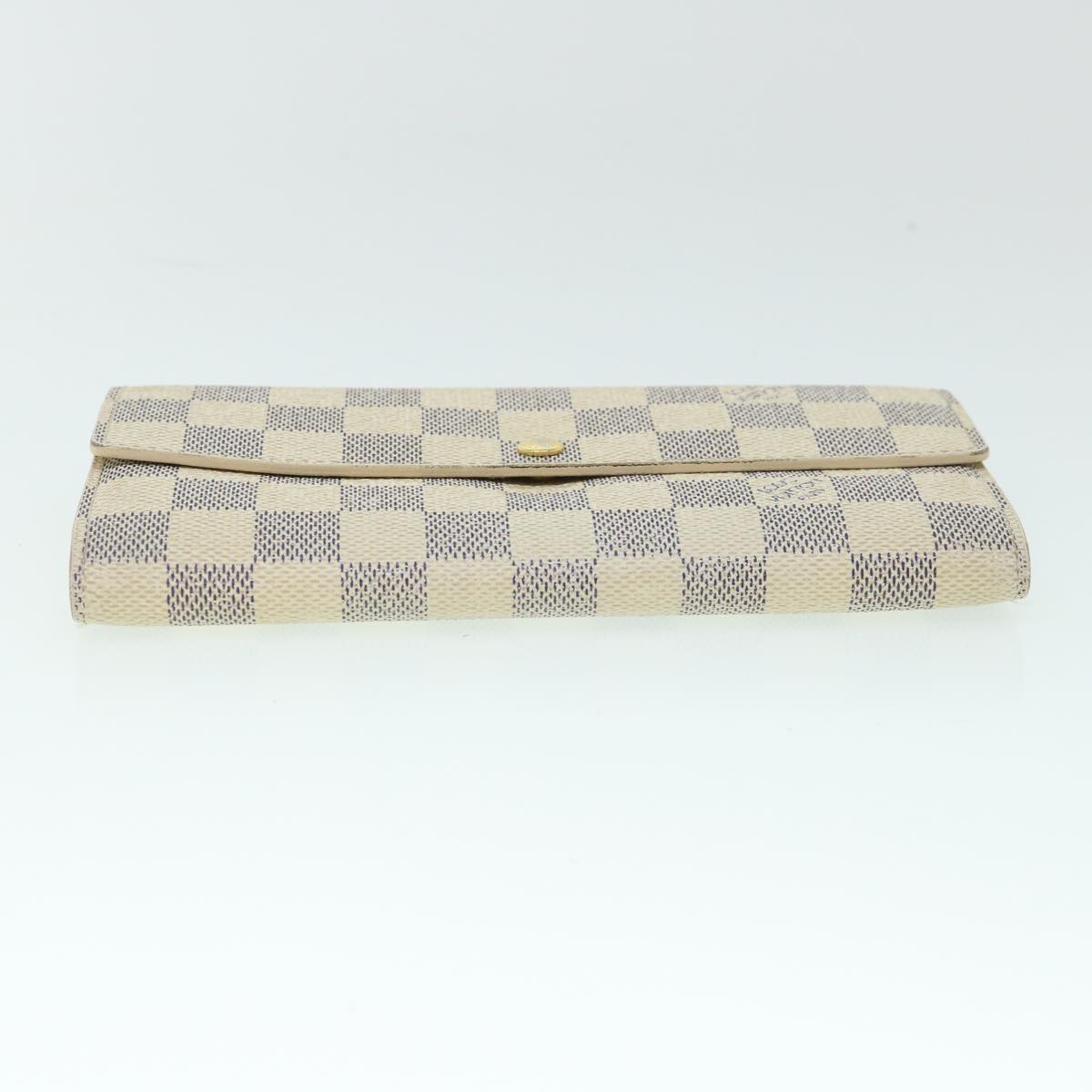 LOUIS VUITTON Damier Azur Portefeuille Sarah Long Wallet N63208 LV Auth th4009