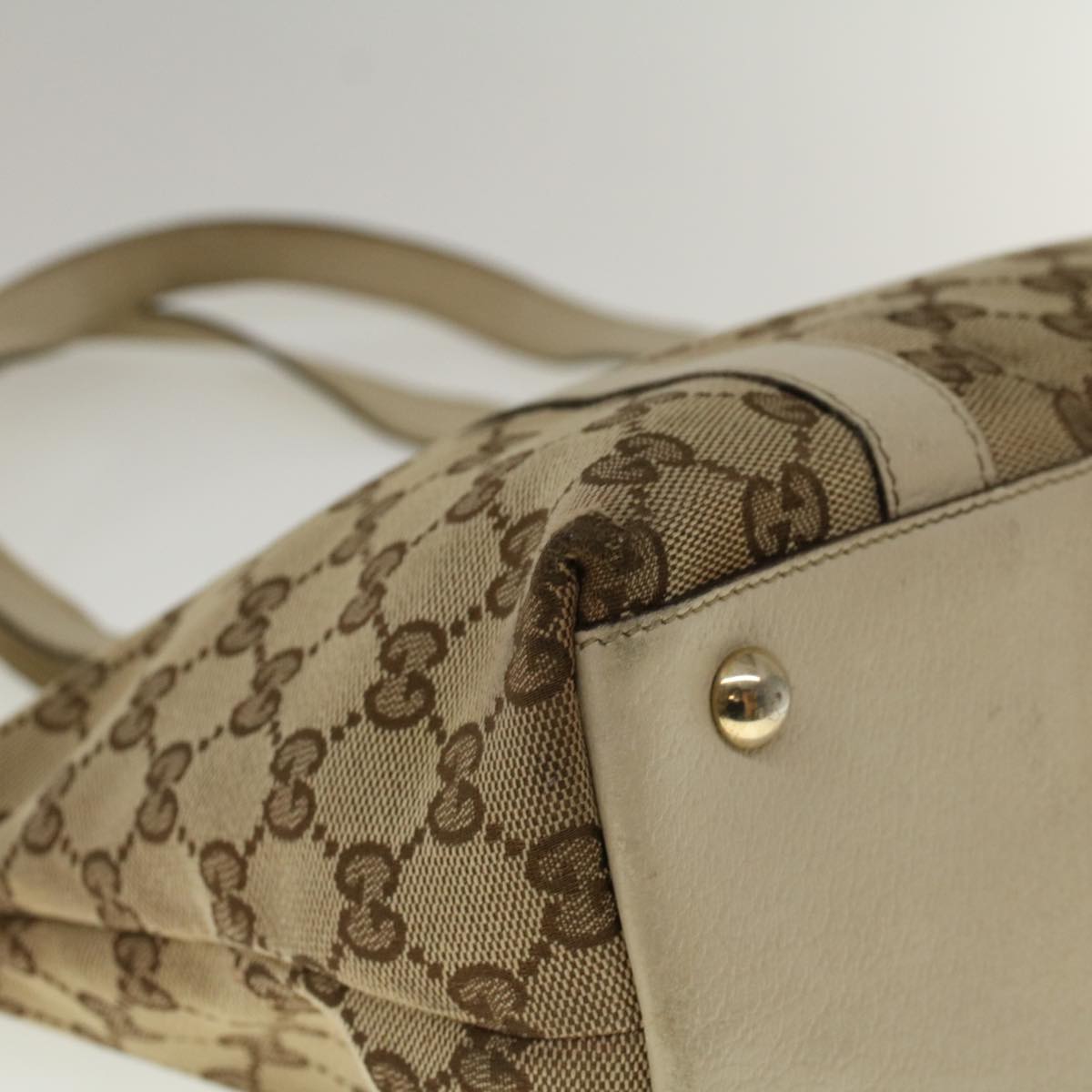 GUCCI GG Canvas Abbey Shoulder Bag Beige 141470 Auth th4120