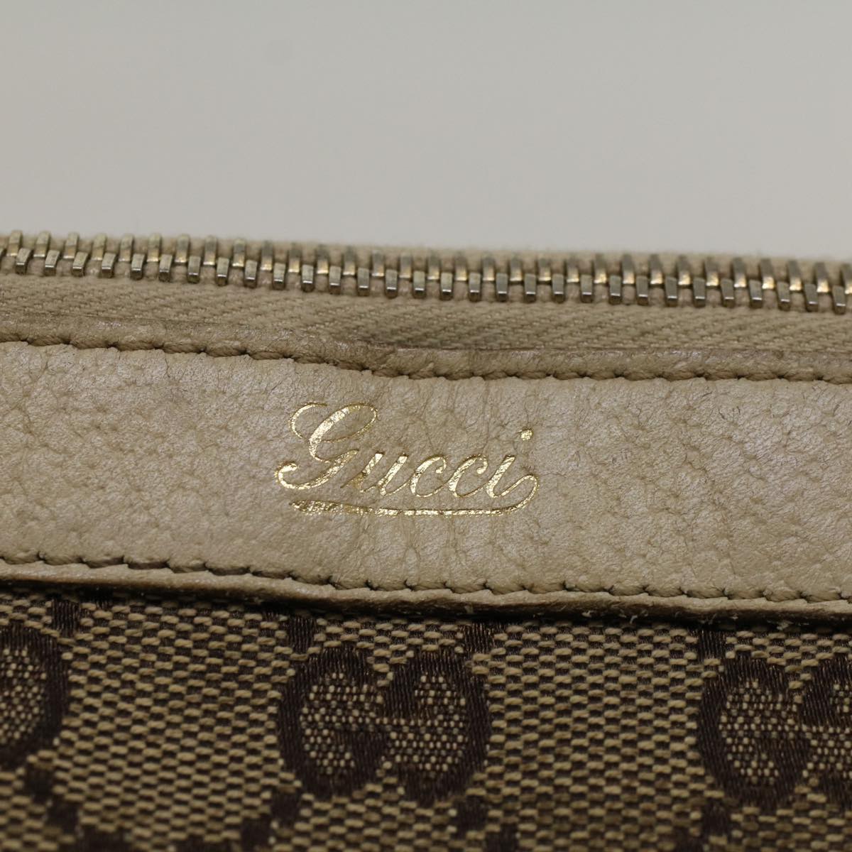 GUCCI GG Canvas Abbey Shoulder Bag Beige 141470 Auth th4120