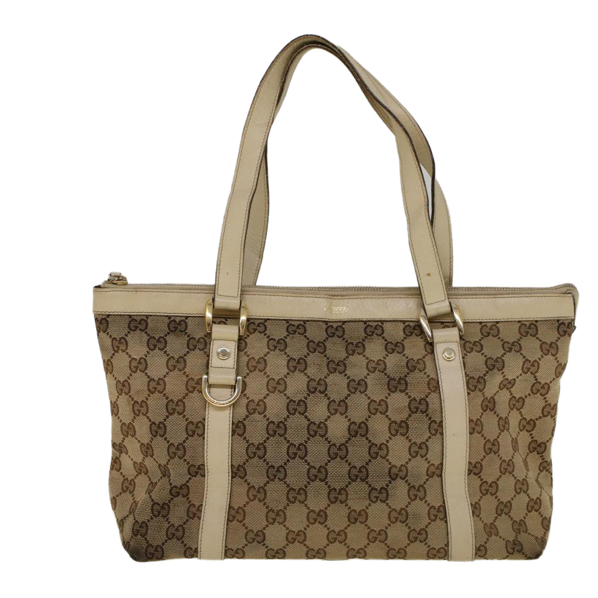 GUCCI GG Canvas Abbey Shoulder Bag Beige 141470 Auth th4120