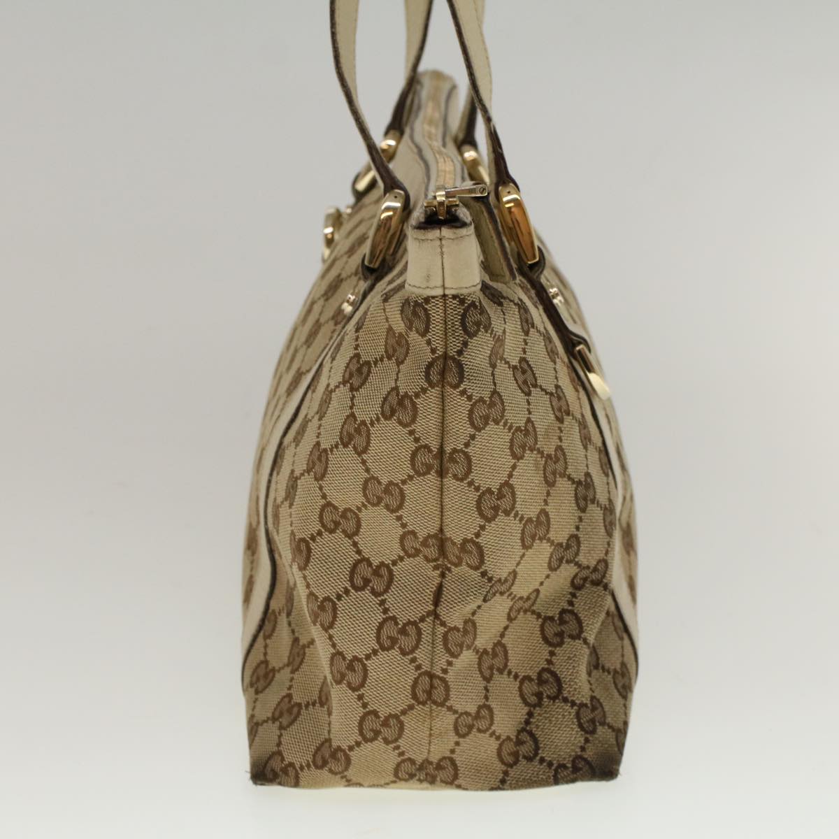 GUCCI GG Canvas Abbey Shoulder Bag Beige 141470 Auth th4120