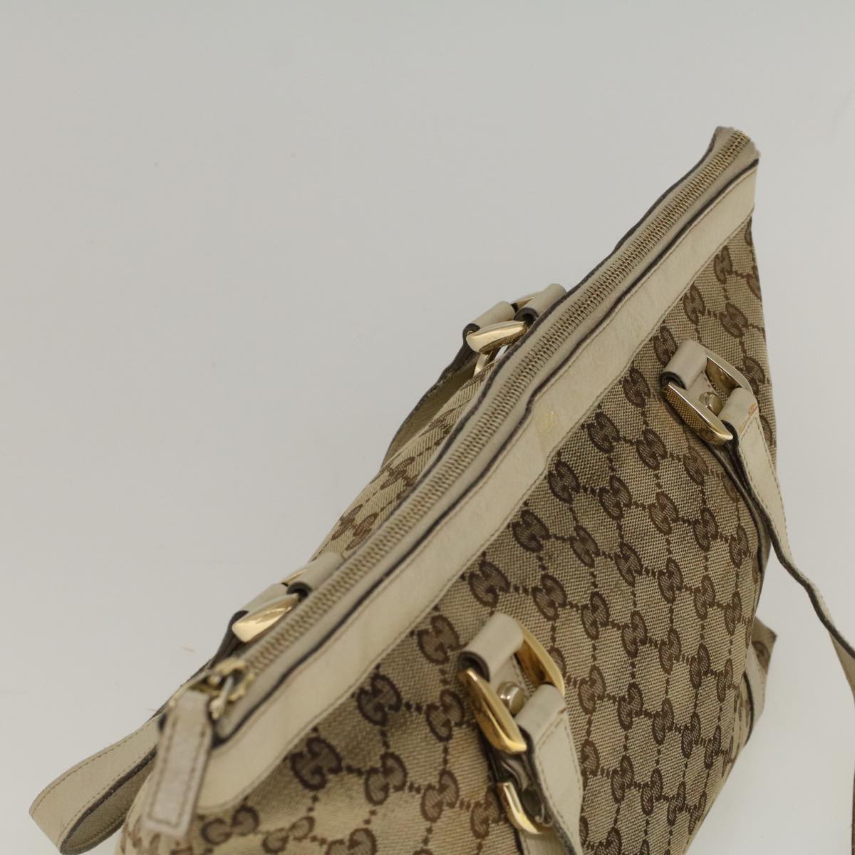 GUCCI GG Canvas Abbey Shoulder Bag Beige 141470 Auth th4120