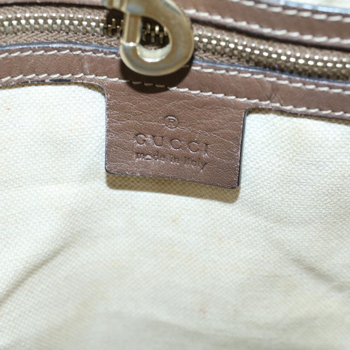 GUCCI GG Supreme Tote Bag PVC Leather Beige 336777 Auth th4158