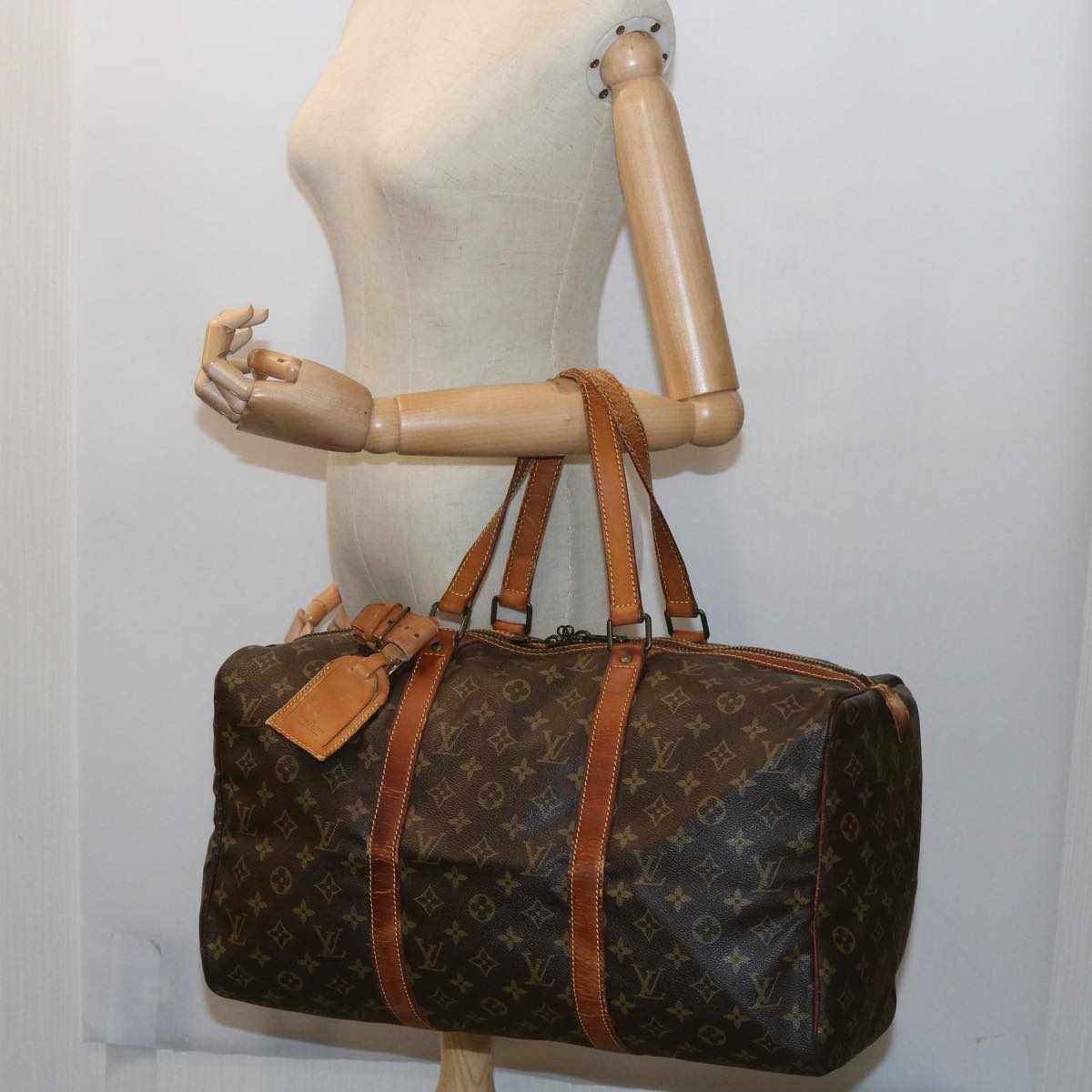 LOUIS VUITTON Monogram Sac Souple 45 Boston Bag M41624 LV Auth th4262