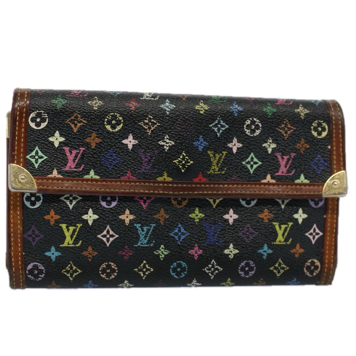 LOUIS VUITTON Multicolor Portefeuille International Wallet M92658 LV Auth th4292