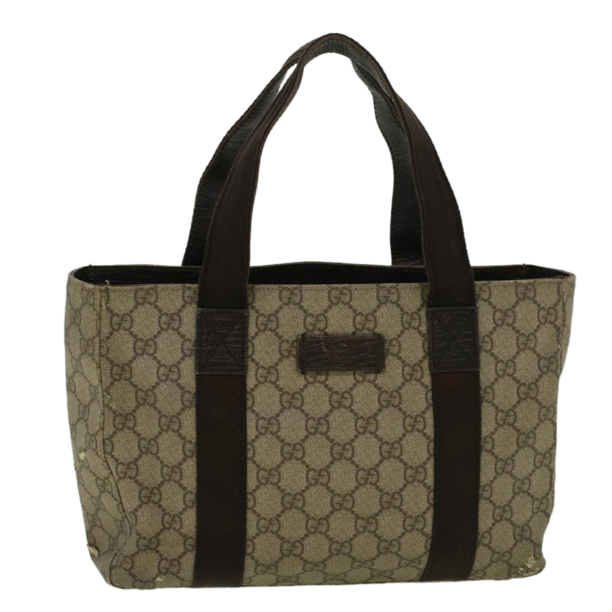 GUCCI GG Canvas Hand Bag Coated Canvas Beige 141976 Auth th4296