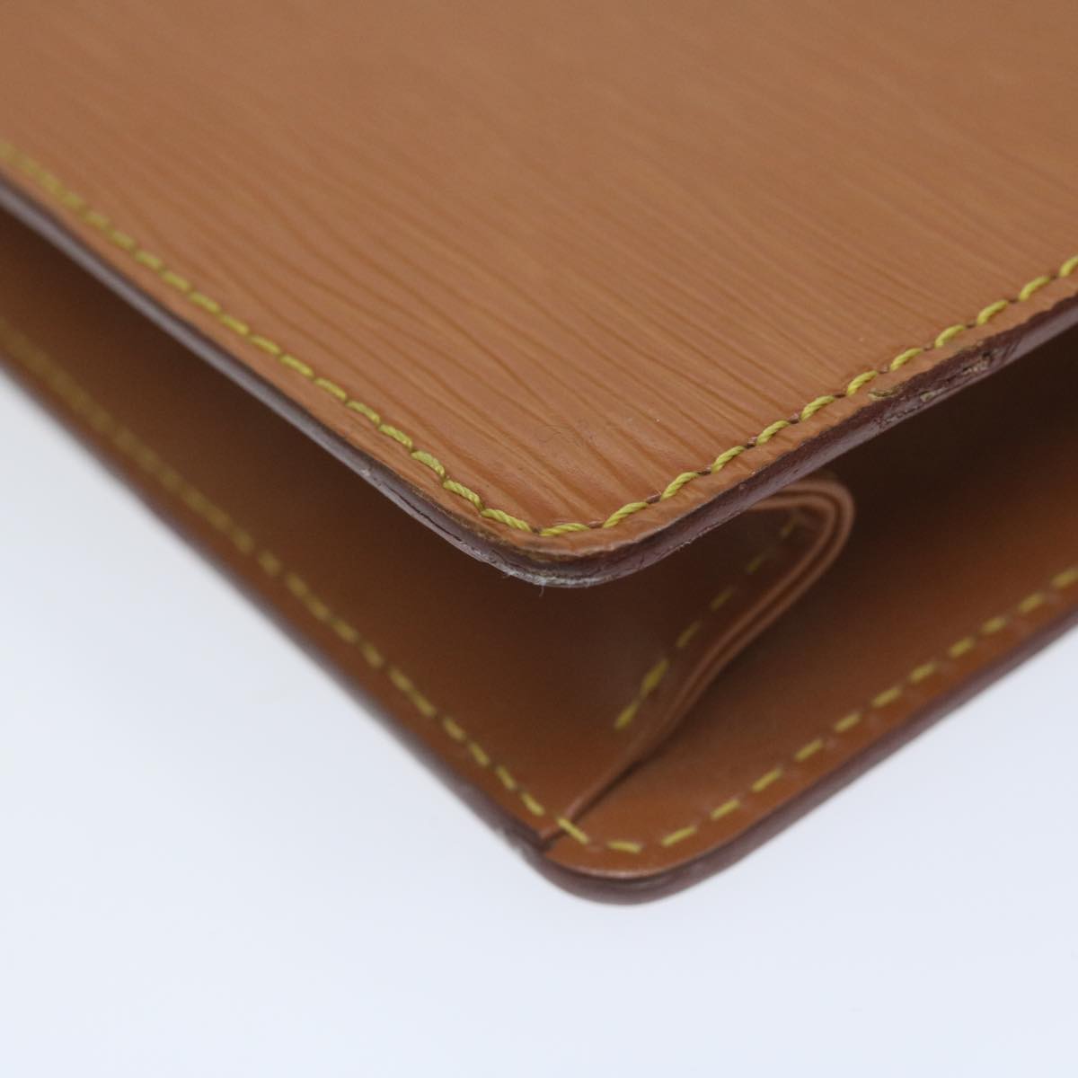LOUIS VUITTON Epi Pochette Homme Clutch Bag Brown Zipang gold M52528 Auth th4383