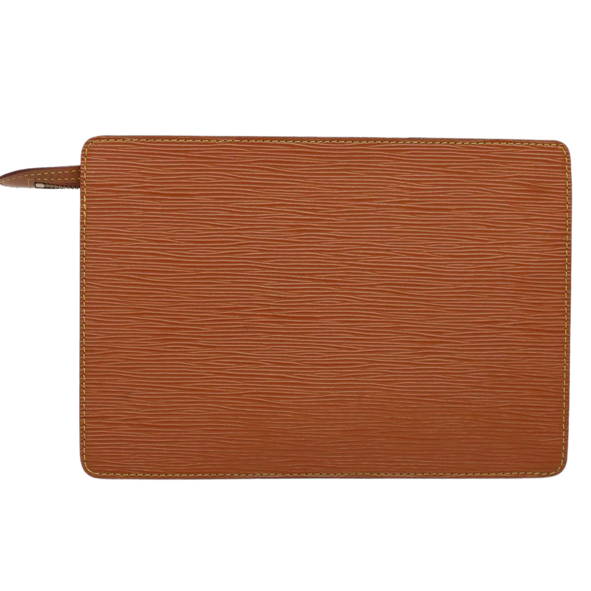 LOUIS VUITTON Epi Pochette Homme Clutch Bag Brown Zipang gold M52528 Auth th4383