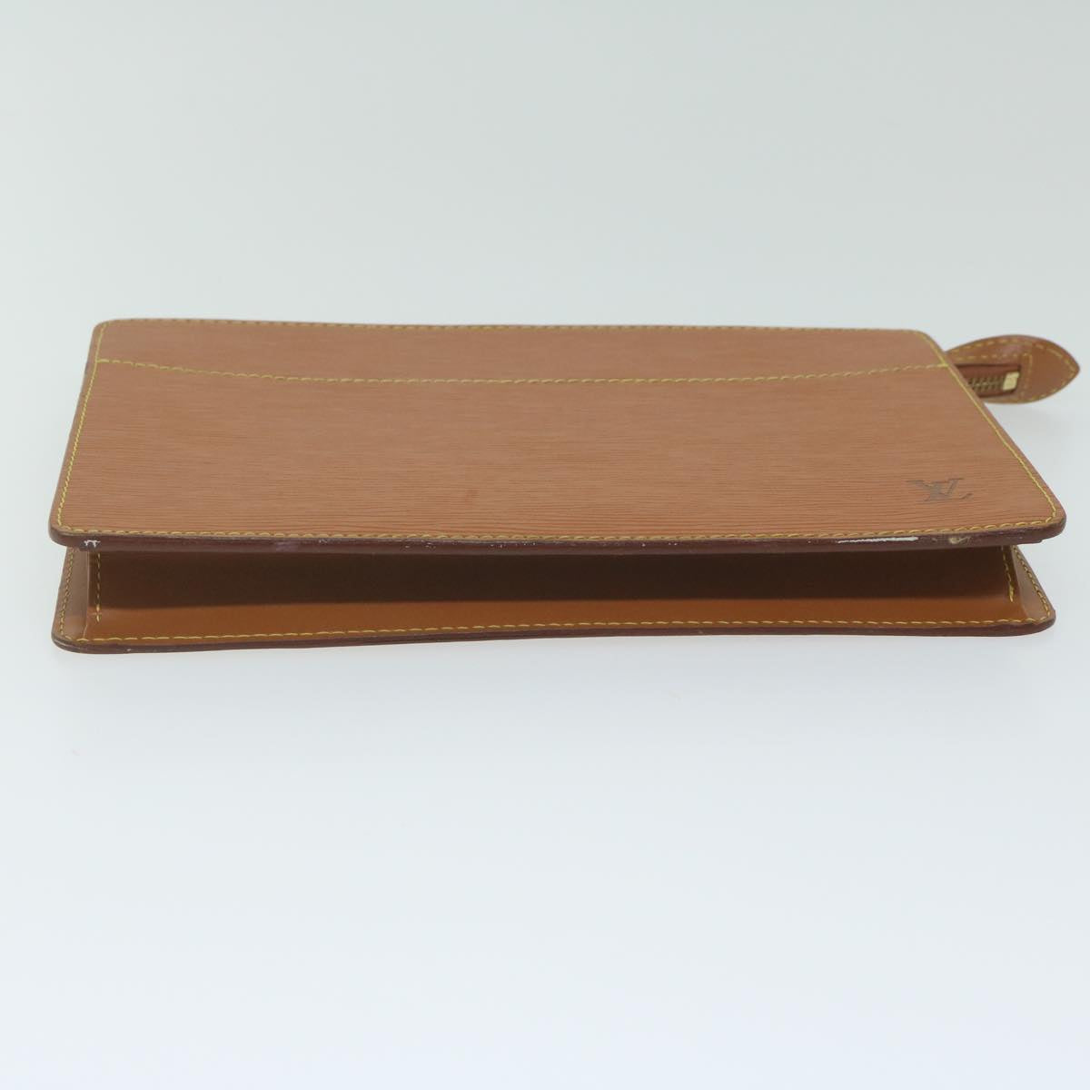LOUIS VUITTON Epi Pochette Homme Clutch Bag Brown Zipang gold M52528 Auth th4383