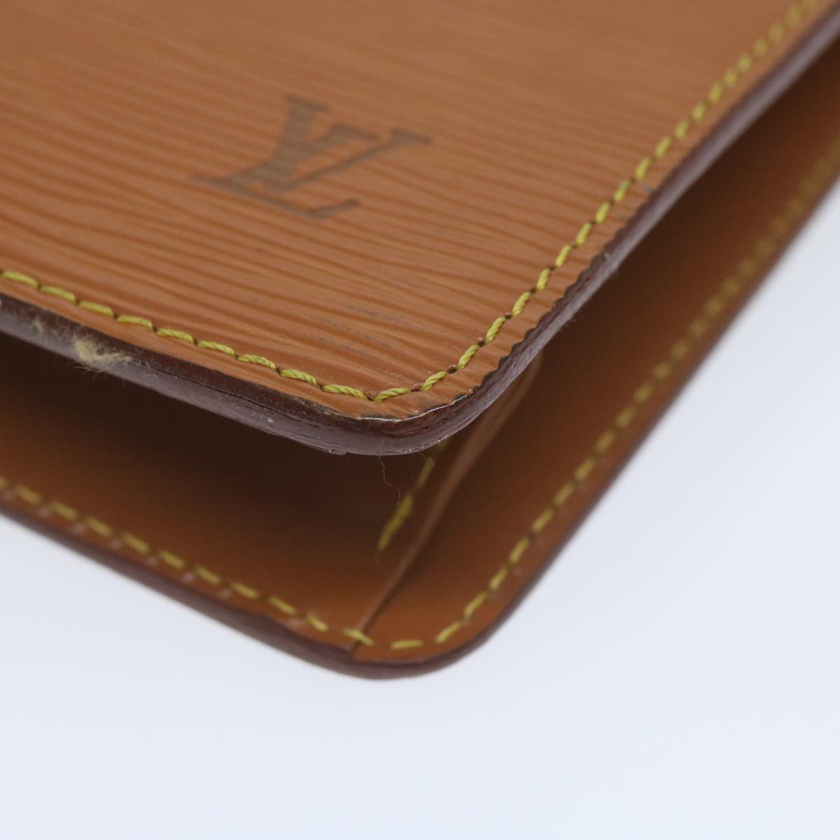 LOUIS VUITTON Epi Pochette Homme Clutch Bag Brown Zipang gold M52528 Auth th4383