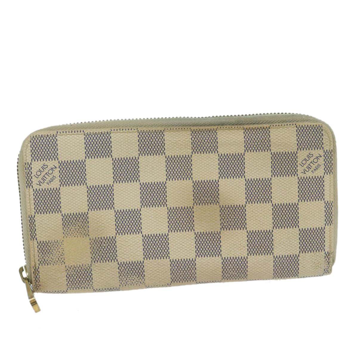 LOUIS VUITTON Damier Azur Zippy Wallet Long Wallet N63503 LV Auth th4393